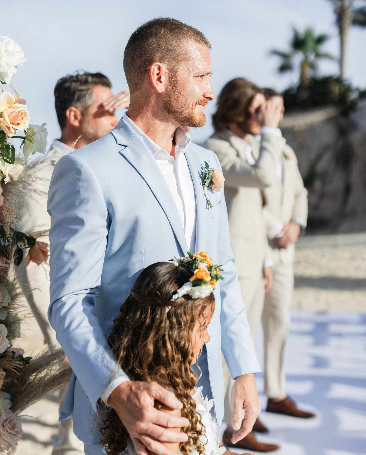 Nick James with Daughter Ella During Wedding Ceremony