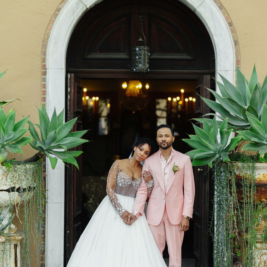 Anika Noni Rose and Jason Dirden Wedding Portrait Outside