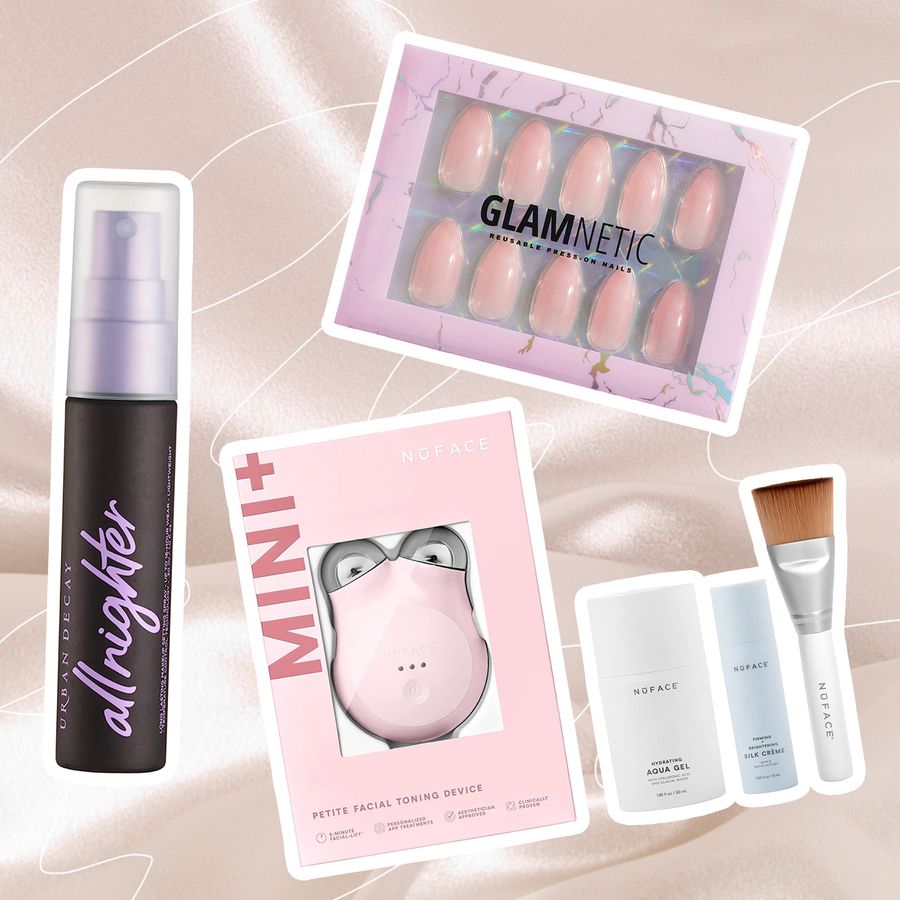 A collage of bridal beauty deals for Amazon Prime Day we recommend on a colorful background