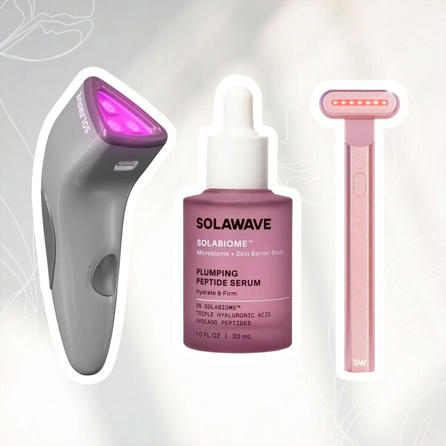 Solawave Products arranged on a neutral background