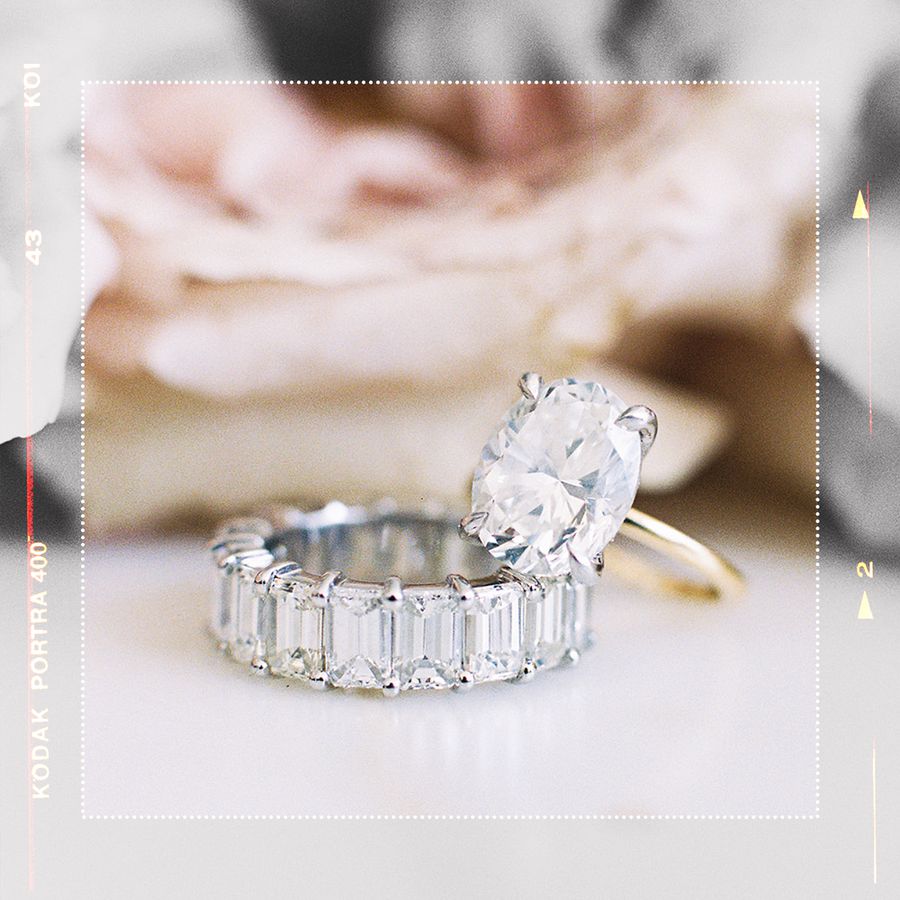 diamond engagement ring and wedding band
