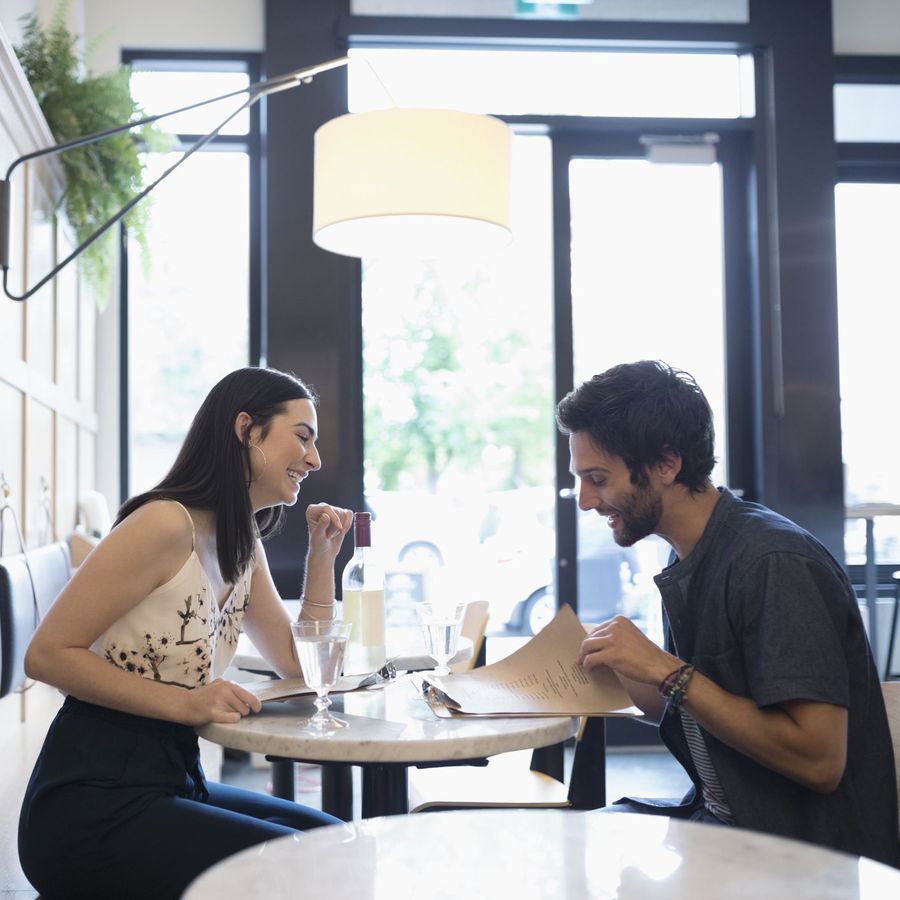 couple sitting in a cafe