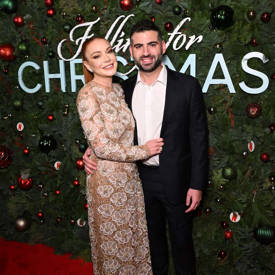 Lindsay Lohan and Bader Shammas Falling for Christmas premiere