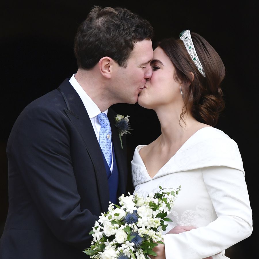 Princess Eugenie kissing husband